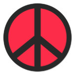 RED AND BLACK PEACE SIGN STICKER RED AND BLACK PEACE SIGN STICKER