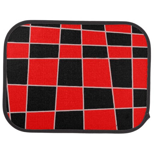 Red and black Plaid customizable Car Floor Mat Zazzle