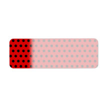 Red and Black Polka Dot Pattern. Spotty. Return Address Labels
