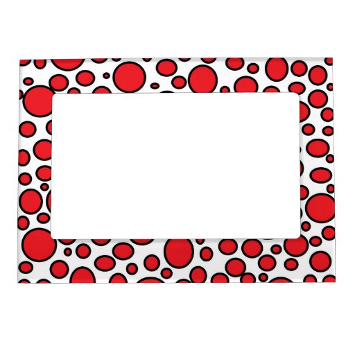 Red and Black Polka Dots Frame Zazzle