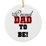 Red and Black Proud Dad to Be Gifts Christmas Tree Ornament
