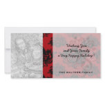 red and black romantic damask photo card template