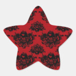red and black romantic damask sticker