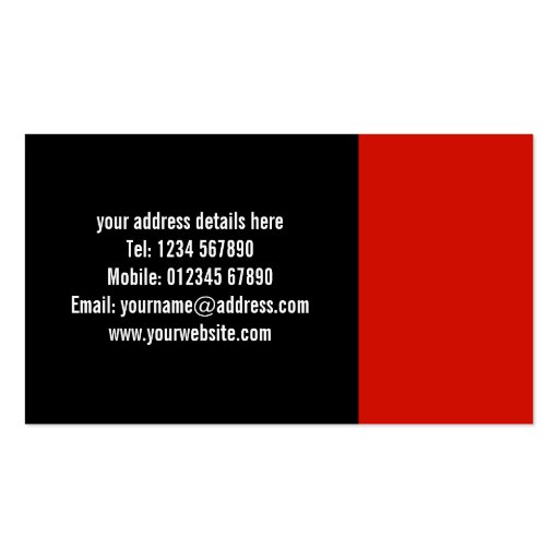Red and Black Solid Colour Business Card (back side)