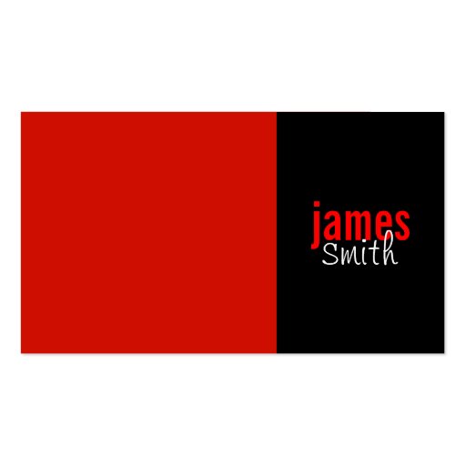 Red and Black Solid Colour Business Card (front side)