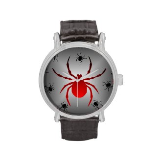 Red and Black Spiders Wrist Watch