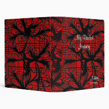 Red and Black Spiderweb Themed Bride's Book 3 Ring Binder