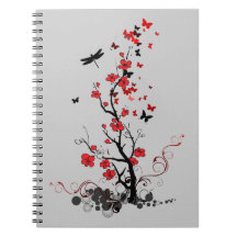 Red and Black.. Spiral Note Books