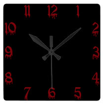Red and Black Square Wall Clock