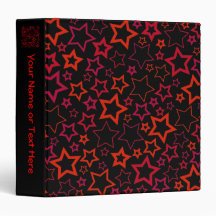 Red and Black Stars 3 Ring Binder