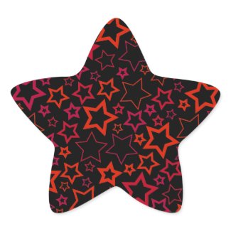 Red and Black Stars Stickers