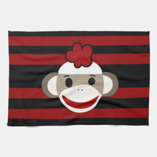 red and white striped sock monkey