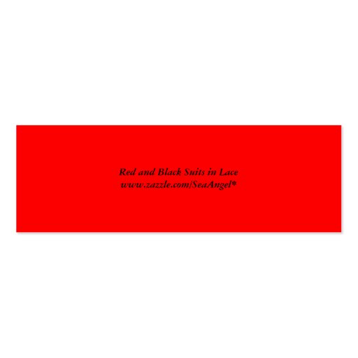 Red and Black Suits in Lace,  Mini Bookmarks Business Card (back side)