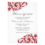 Red and Black Swirl Graduation Announcement at Zazzle
