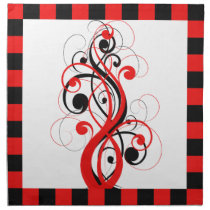 Red and Black Swirl Napkin