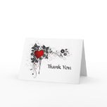 Red and Black Thank You Card