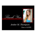 Red and Black Thank You Photo Postcard