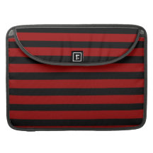 Red and Black Thick Striped Layer Pattern Sleeve For MacBook Pro