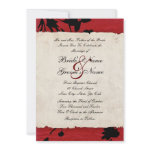 Red and Black Torn Paper Wedding Invitation