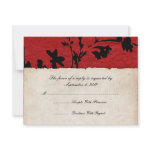 Red and Black Torn Paper Wedding RSVP Announcements