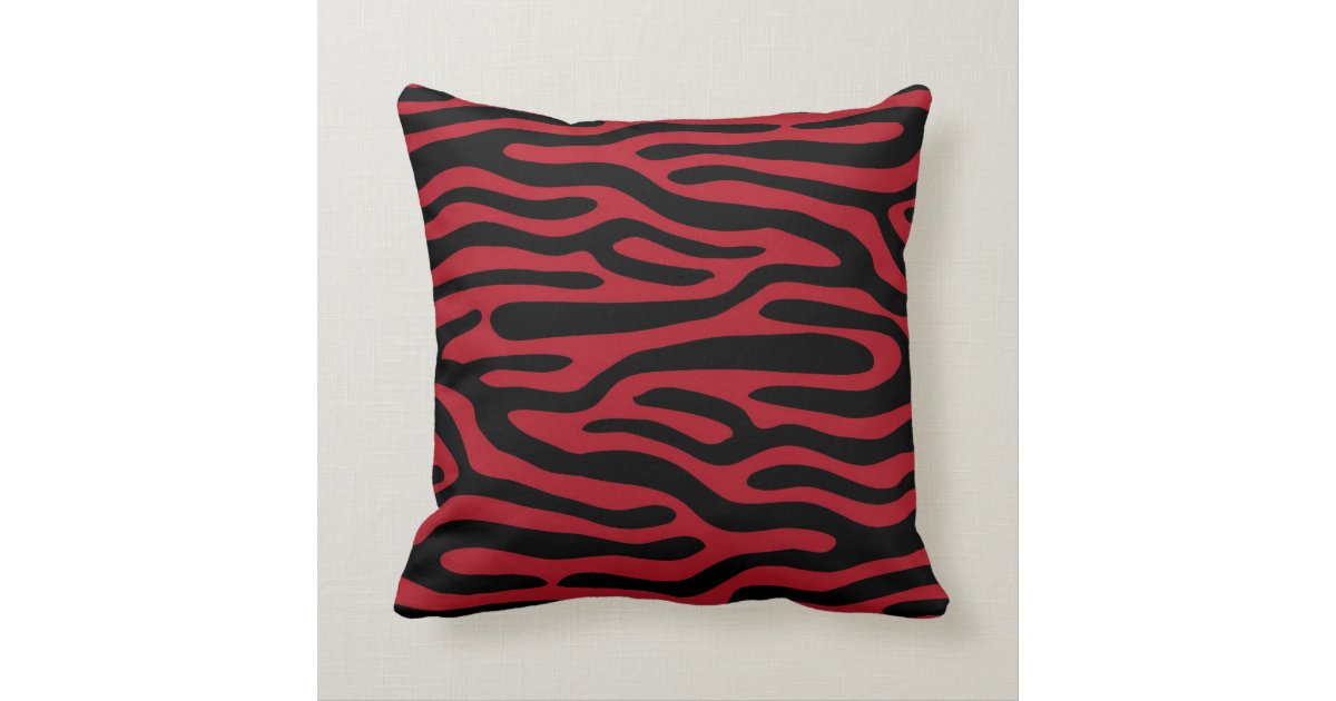 Red and Black Tribal Pattern Throw Pillow Zazzle