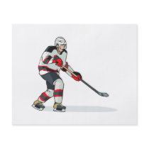 red and black uniform ice hockey player flyer