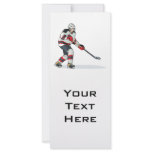 red and black uniform ice hockey player custom rack cards