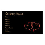 Red and Black Valentines Swirl Hearts business cards