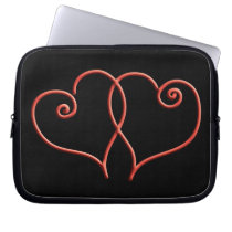 Red and Black Valentines Swirl Hearts Laptop Computer Sleeves