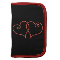 Red and Black Valentines Swirl Hearts Planners