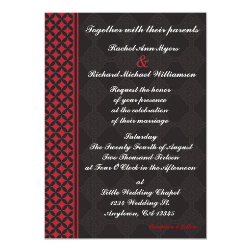 Red and Black Wedding Invitations | Zazzle