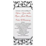 red and black Wedding program Customized Rack Card