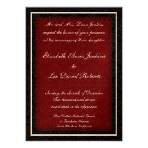 Red and Black Winter Wedding Invitations