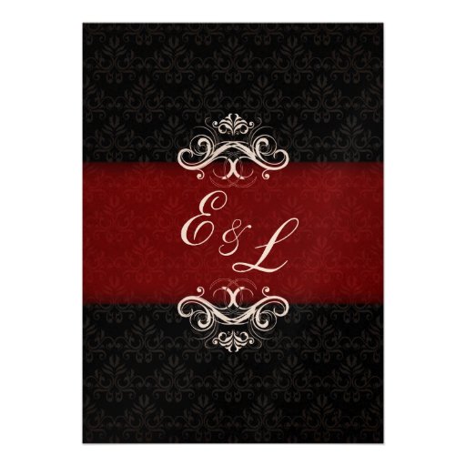 Red and Black Winter Wedding Invitations