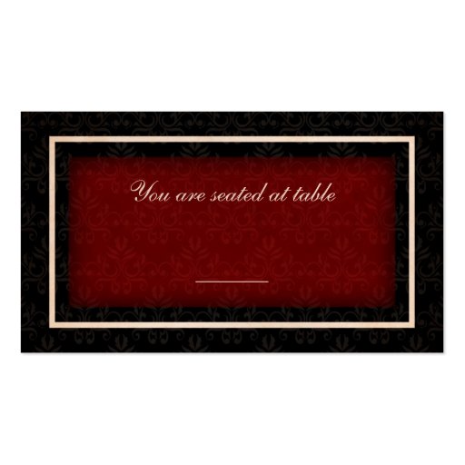 Red and Black Winter Wedding Table Seating Card Business Card Template