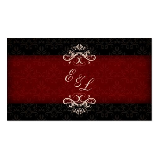 Red and Black Winter Wedding Table Seating Card Business Card Template (back side)