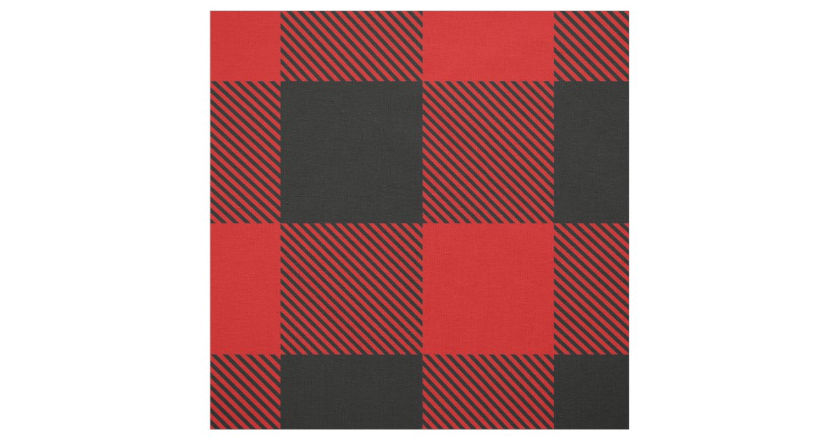 Red And Black Xxl Buffalo Check Plaid Tartan Fabric Zazzle
