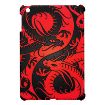 Red and Black Yin Yang Chinese Dragons Case For The iPad Mini