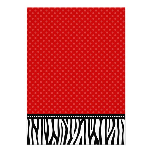 Red and Black Zebra Polka Dot Sweet 16 Invites