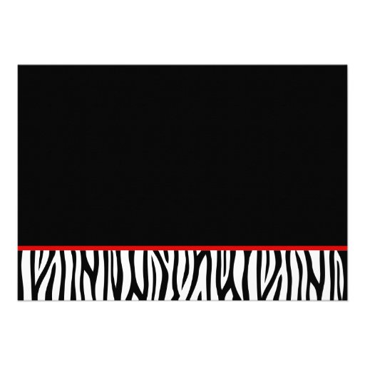 Red and Black Zebra Sweet 16 Number Birthday Announcement