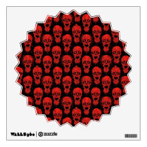 Red and Black Zombie Apocalypse Pattern Room Decals