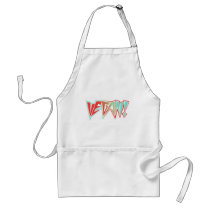 Red and Blue 1980s Rocker Vegan aprons