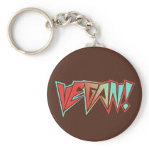 Red and Blue 1980s Rocker Vegan Keychains