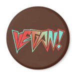 Red and Blue 1980s Rocker Vegan Fridge Magnets