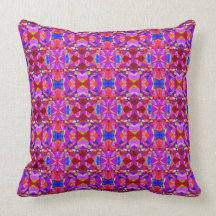 Red and Blue Abstract Square Pillow