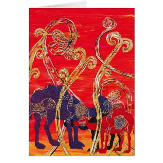 Red and Blue Camels card