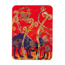 Red and Blue Camels Magnet