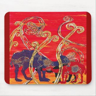 Red and Blue Camels Mousepad mousepad