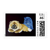 Red and blue chow puppy Postage postage