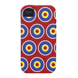 Red and Blue Concentric Circles Bullseye Pattern Case-Mate iPhone 4 Case
